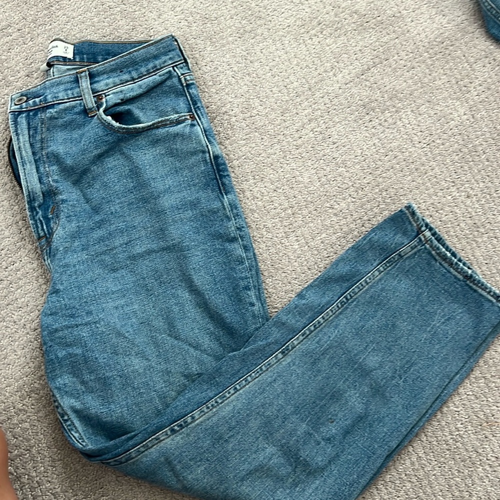Ankle straight ultra high rise jeans